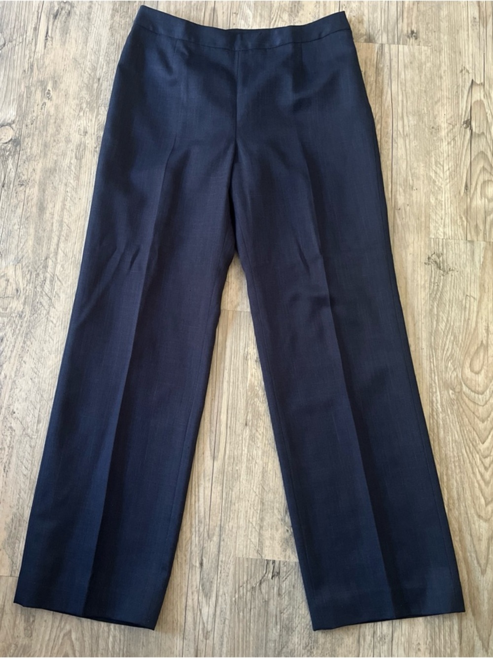Le Suit Essentials Navy Blue 8 Dress Pants Side Zip Career Trousers Lined Office